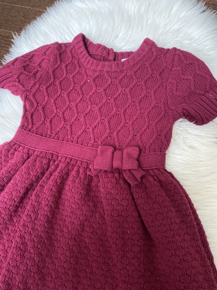 Robe Pull Janie And Jack Filles Taille 5 - Manches Courtes, Couleur Bordeaux/rose, Pour L'automne/hiver