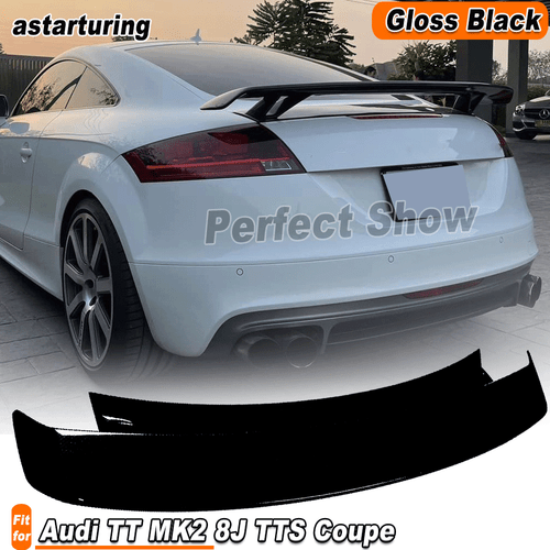 For Audi TT MK2 8J TTS Coupe 2008-2014 Gloss Black Rear Trunk Spoiler Wing Lip - Picture 2 of 12