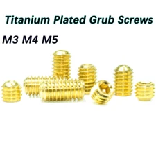 M3 M4 M5 Grub Screws Cup Point Allen Key Socket Set Screws Gold Titanium Plated