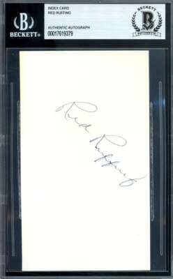 Red Ruffing Beckett BAS Autograph 3x5 Index Card Signed | eBay