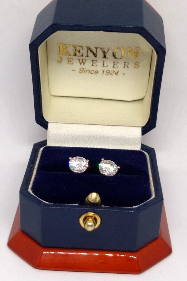 Pendientes Charles and Colvard, Fover One, 2 ct-tw, Moissanite, 14k, oro blanco, Foto 2 de 4