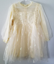 Girls Elegant Iridescent Butterfly Princess Dress With Soft 3 Layer Mesh 4-5 Yrs