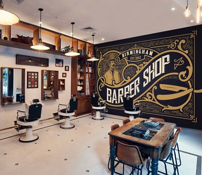 3D Brown G051 Barber Shop Wallpaper Wall Murals Removable Self-adhesive Honey