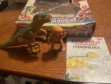VINTAGE Playskool 1987 Definitely Dinosaurs DEINONYCHUS w/ Druze Cavester