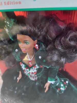 1991 Happy Holidays African American Barbie Doll - Mattel #2696