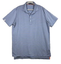 RLX Ralph Lauren Polo Shirt Men XL Blue Striped Golf Performance Golfing
