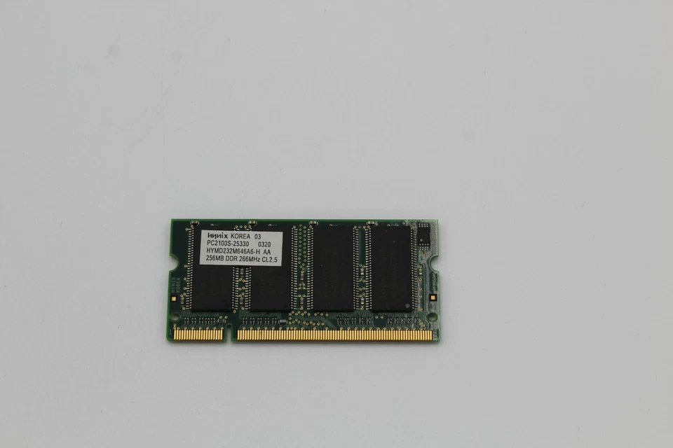 Hynix Laptop Memory SODIMM 256MB DDR 266Mhz HYMD232M646A6-H PC2100S-25330 used t - Image 3 of 4