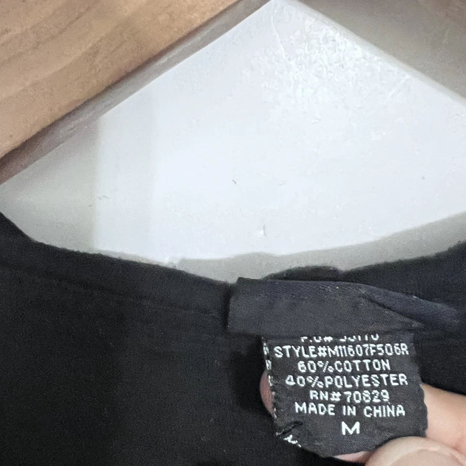 Rue 21 Womens Fleece Hoodie Size M Jet Black Hook & Loop Pullover - Image 3 of 4