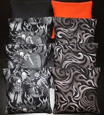 CORNHOLE BEAN BAGS HARLEY FLAMES MOTORCYCLE BIKER 8 ACA Baggo Toss Party Bags