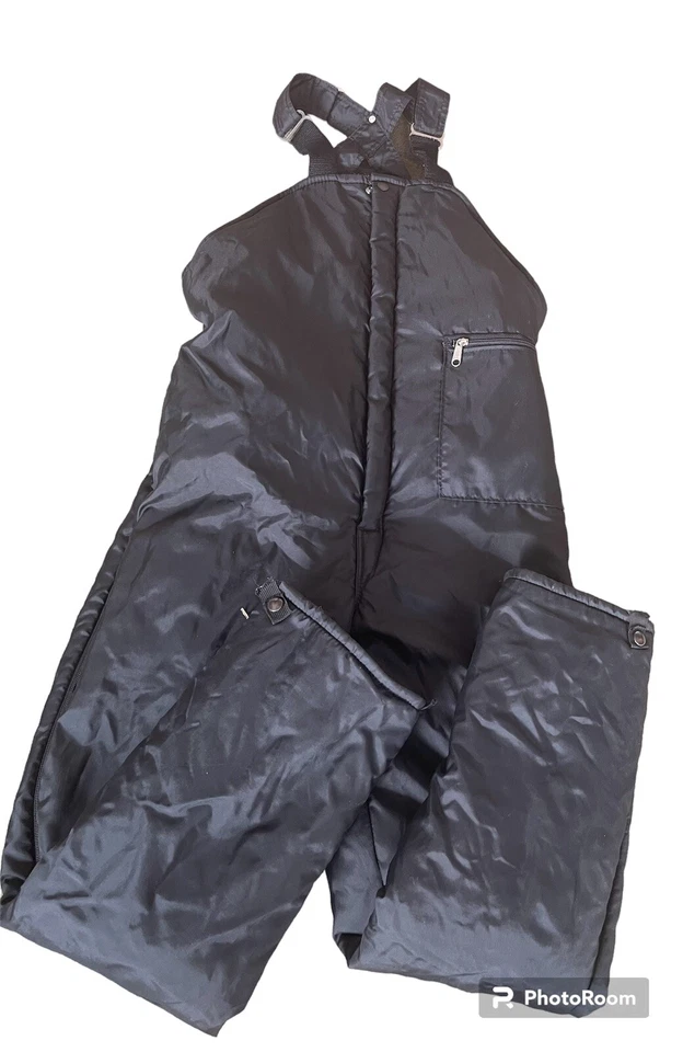 Mono con tirantes vintage paredes al aire libre caza negro para hombre talla pequeña 30-32 como está Foto 3 de 4