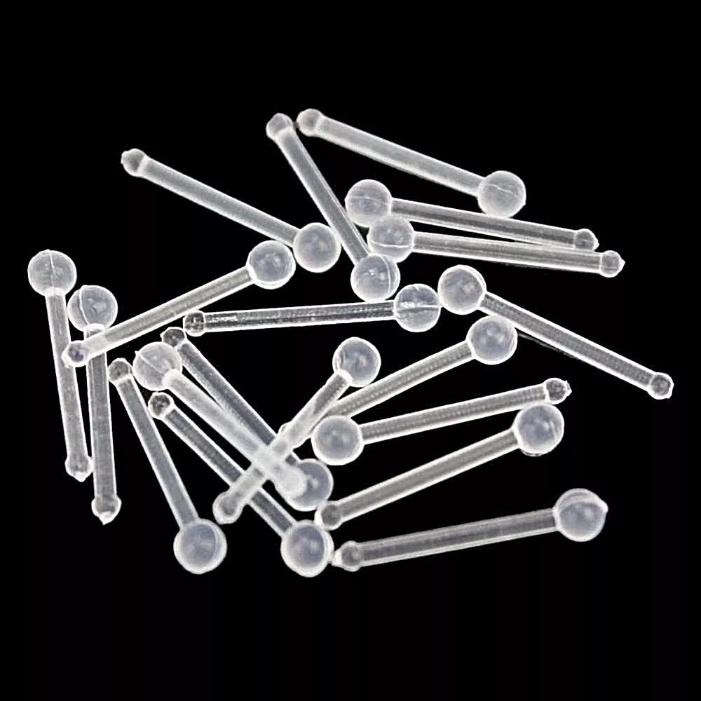 5PC 18G Soft Clear Ball Nose Retainer Hide Piercing Flexible
