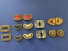 EXTRAORDINARY LOT OF 7 ANTIQUE  VINTAGE SHOE CLIPS AND BUCKLES 1 FRANCE VGC