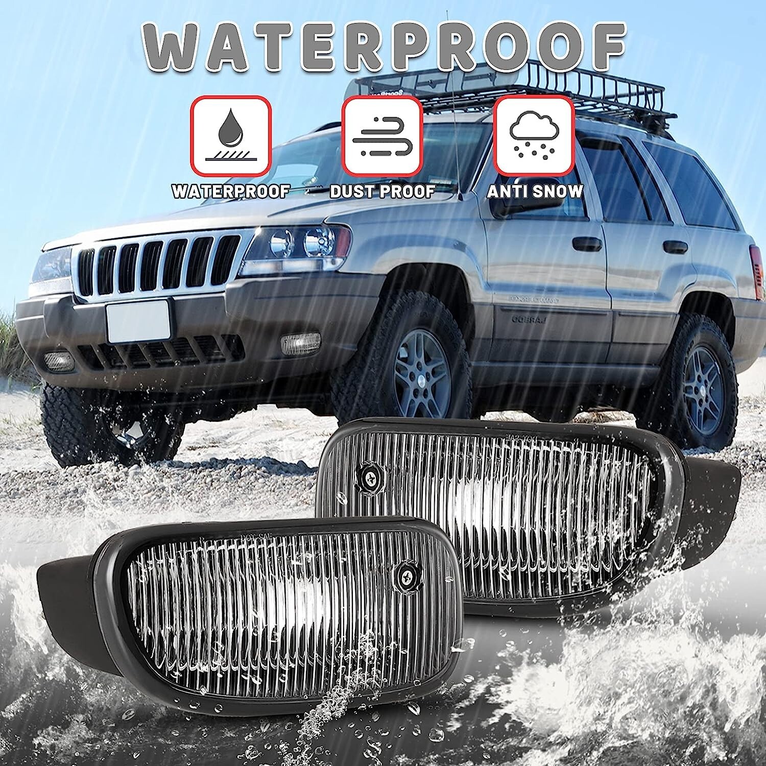 For 1999 2000 2001 2002 2003 Jeep Grand Cherokee Fog Lights Front ...