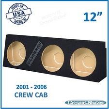 Chevy Silverado Crew Cab 2001-2006 12" Triple Sub Box Subwoofer Enclosure 3 12"