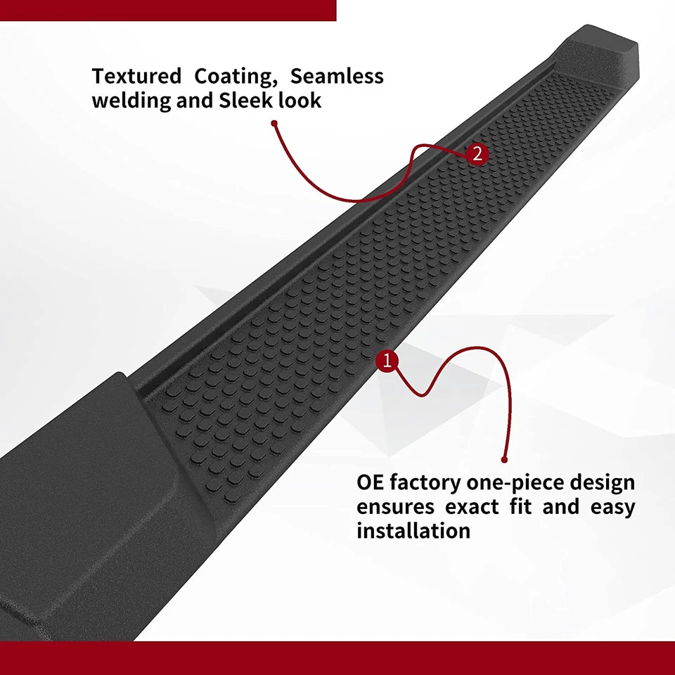 Running Boards for 2018-2026 Jeep Wrangler JL 4 Door 6" ABS Nerf Bars Side Steps - Image 3 of 4