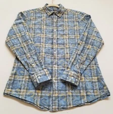 Cremieux Button Up Shirt Men Medium M Plaid Paisley Long Sleeve Going Out Preppy