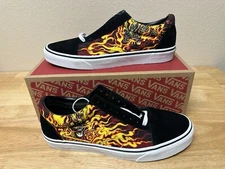 Mens Vans Old Skool Shoes Sz 9 M Flames Samurai Rising NEW