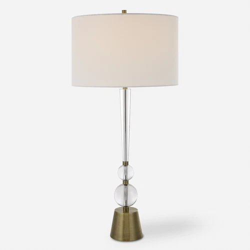 Classic Contemporary Tapered Crystal Column Table Lamp 37 in Tall Buffet - Picture 1 of 7