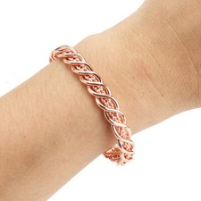 PURE SOLID COPPER MAGNETIC HAMMERED MEN WOMEN BANGLE/BRACELET ARTHRITIS CB06V.