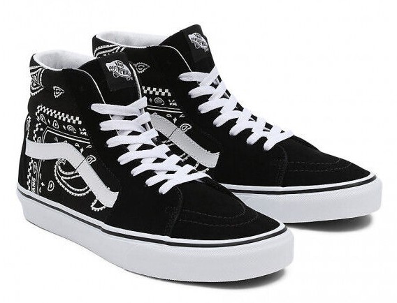 VANS SK8-HI MEN'S (PEACE PAISLEY) BLACK / TRUE WHITE