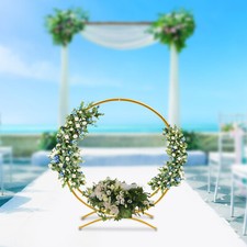 Round Backdrop Stand Gold Wedding Arch Rack Balloon Arch Stand for Birthday Part