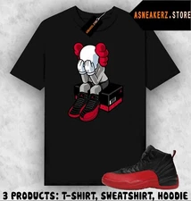 Tee Shirt Matching AJ 12 Flu Game To Match Sneaker Sneakerhead Kaws T-Shirt