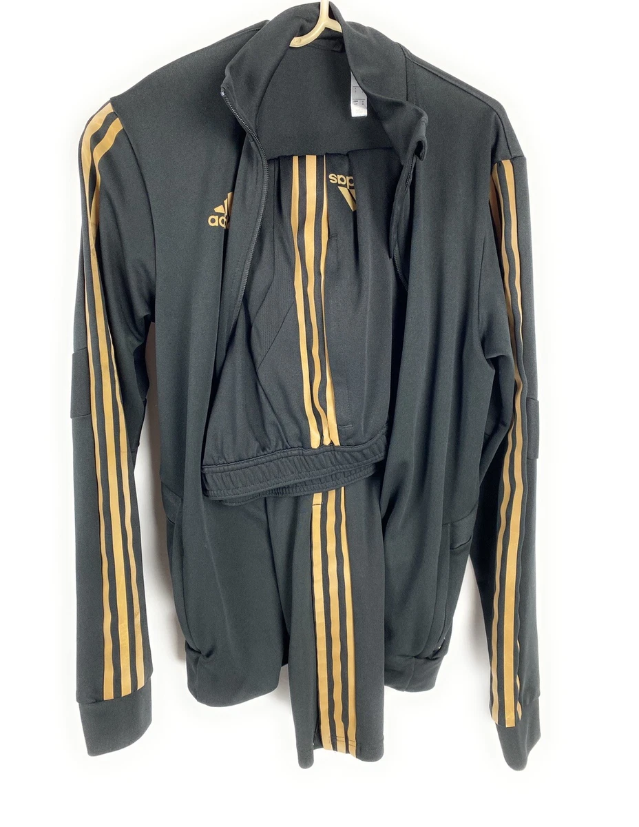 Black and gold jogging suit hotsell