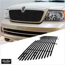 Fits 2003-2006 Lincoln Navigator Main Upper Stainless Steel Black Billet Grille