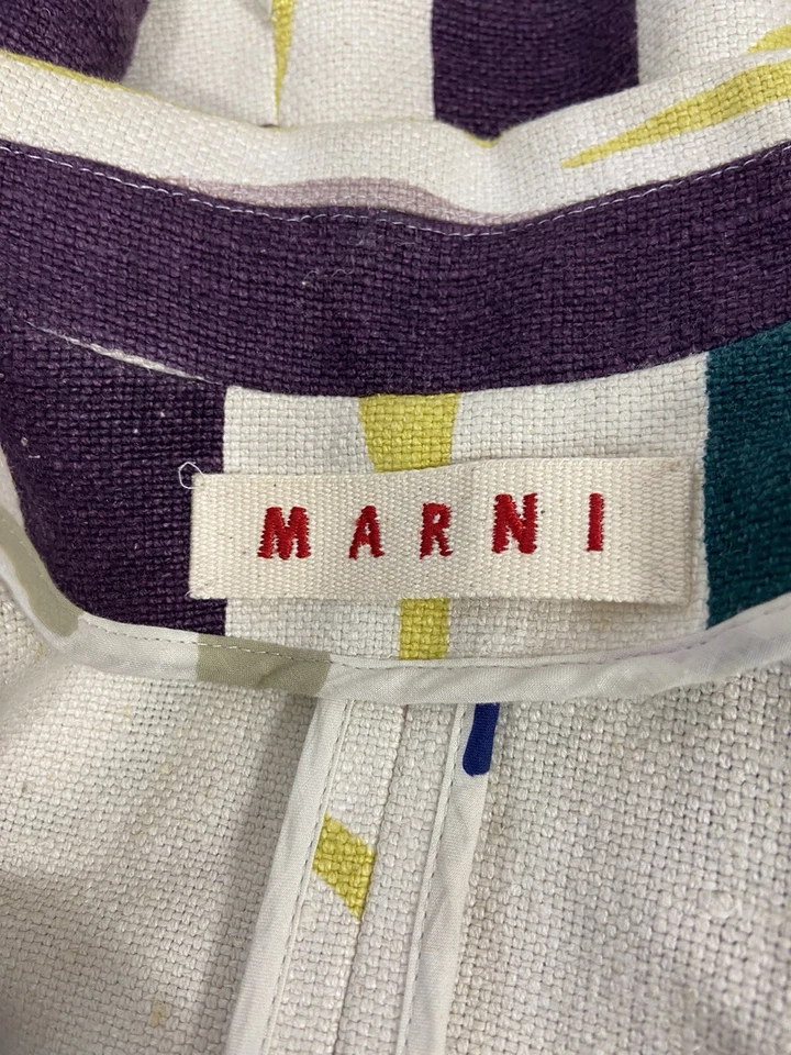 MARNI Size 6 Open Closure Colorful Summer Linen Jacket  - Image 4 of 4