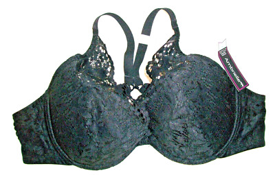 AMBRIELLE 38C BLACK LACE PLUNGE U/W FULL COV MULTIWAY X-BACK NATURAL COMFORT BRA