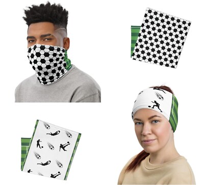 2er Pack Multifunktionstuch Fussball, Motorrad Bandana, Kopftuch, Schlauchschal