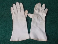 Women's Vintage Ivory Leather Gloves Made in Italy Size 6.5