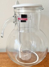 NWT BORMIOLI ROCCO LemonadeGlassPitcher w/Lip Lid Handle IceContainer Made ITALY