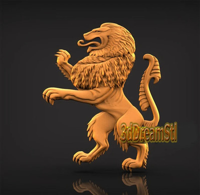 Lion STL Model, CNC Router, Engraver, Artcam, Aspire, Wood Art