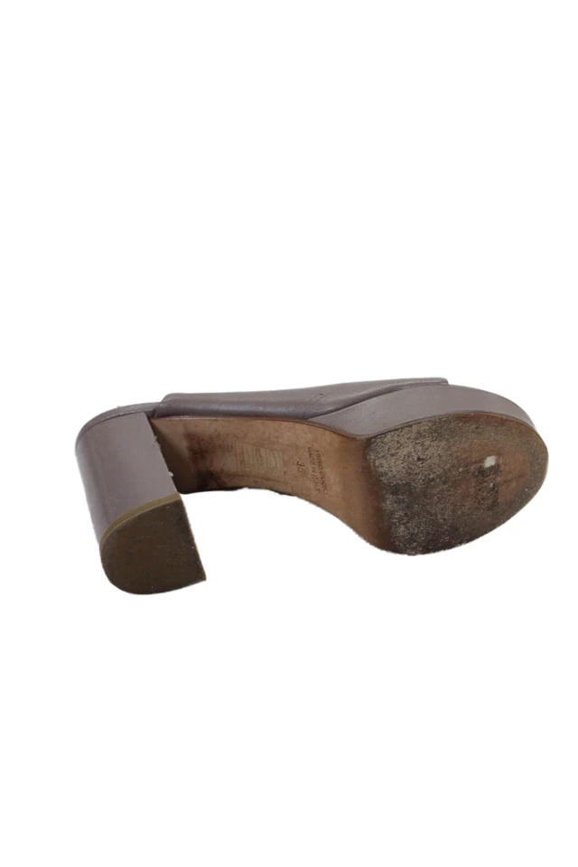 Tacones gruesos Barneys New York de cuero con punta abierta gris talla 36 Foto 4 de 4