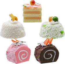 5 PCS Artificial Cupcake for Display, Realistic Cute Fake Cake, Faux Dessert wit