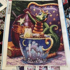 Completed Diamond Art Dragon Tea
