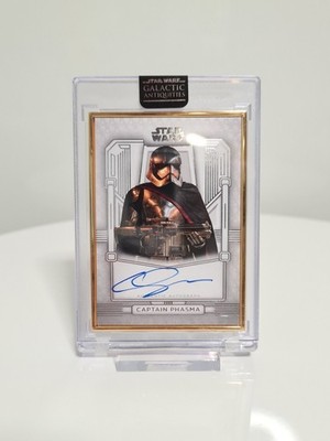Star Wars Galactic Antiquities Captain Phasma Gold Frame Auto /50 On Card - NM