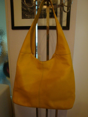 Schultertasche, ital. Modell, Leder, gelb