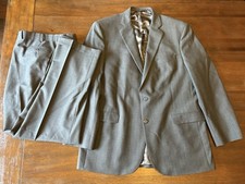 Brooks Brothers 346 Stretch Men's 46L 42x31 Gray Pinstripe Full Suit Wool Blend