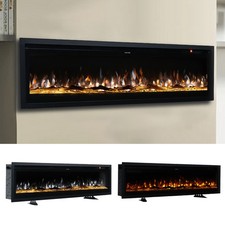 50" Electric Fireplace Standing/ Wall Mounted/ Built-in LED Fire 12 Colour Flame