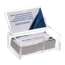 Clear Acrylic Business Card Storage Box with Display Lid, Business Card Holde...