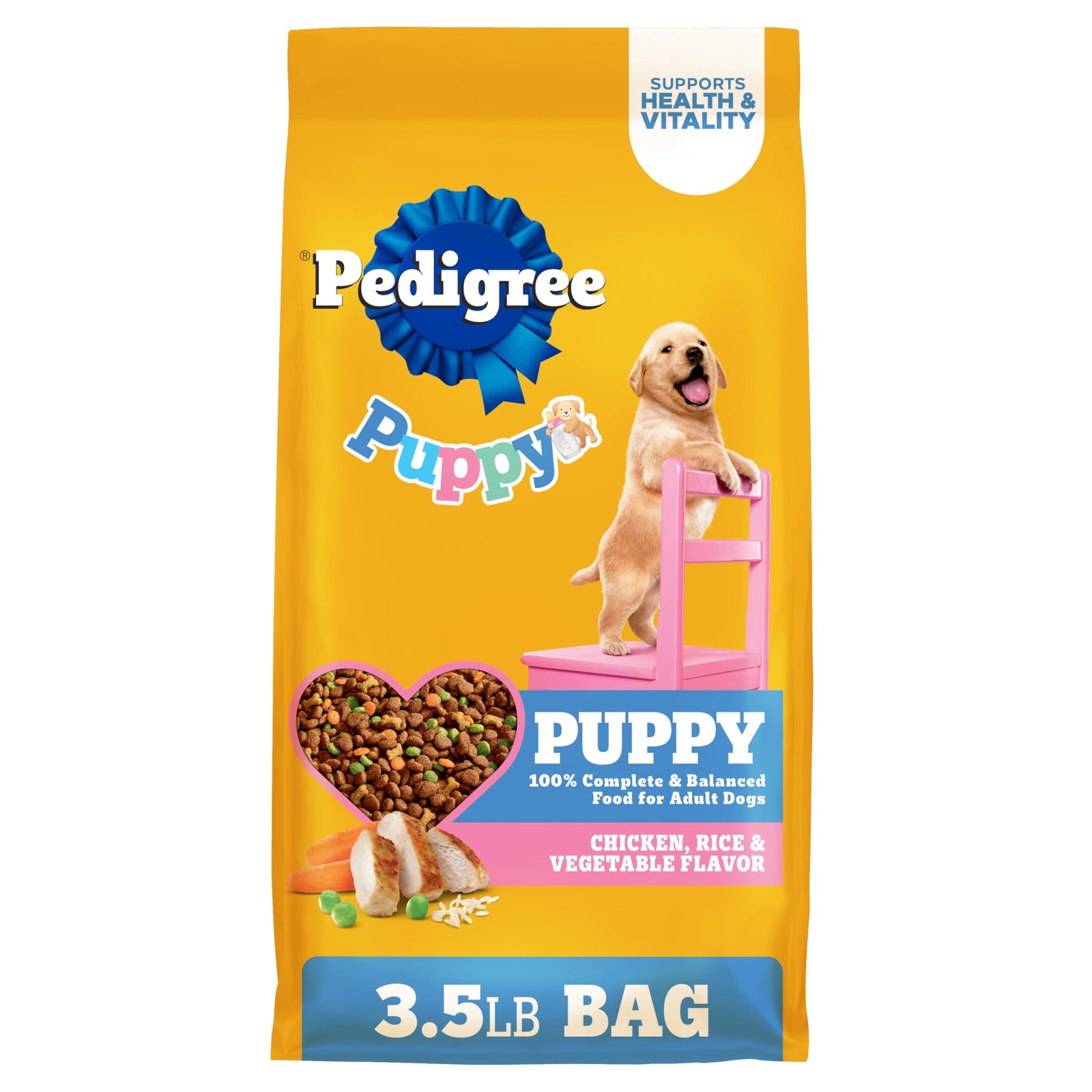 , Puppy Dry Food With Chicken, Rice, And Vegetable Flavor, 3