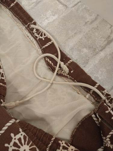 Costume da bagno vintage anni 60 JANTZEN uomo taglia 38 tavola marrone pantaloncini capitani casco ruota - Foto 8 di 11
