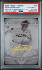 2024 Triple Threads Jackson Merrill #78 Plate Rookie Autograph 1/1 PSA 9 Auto