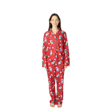 Bluey Holiday Women  s Pajama Set 2-Piece Button Top Pants