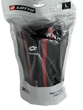 Lotto SG300 TechFLX Shin Guards Mens Large Soccer Leg Protection Black Red NWT