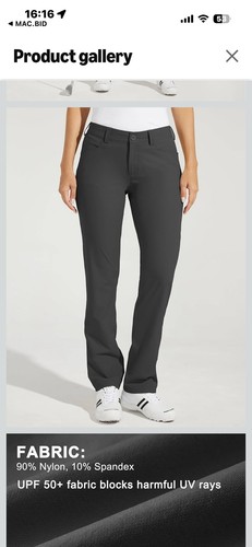 Pantalone Golf Donna Tg 6 Willit Tasche Protezione UPF Elasticizzato Antracite - Foto 4 di 9