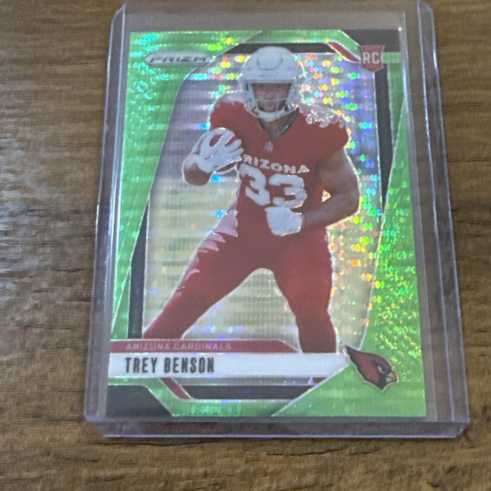 2024 Prizm Trey Benson RC Neon Green Pulsar Rookie #392 Cardinals