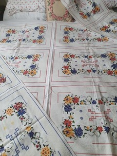 Faux Cross Stitch Tablecloth & Runners / Mats